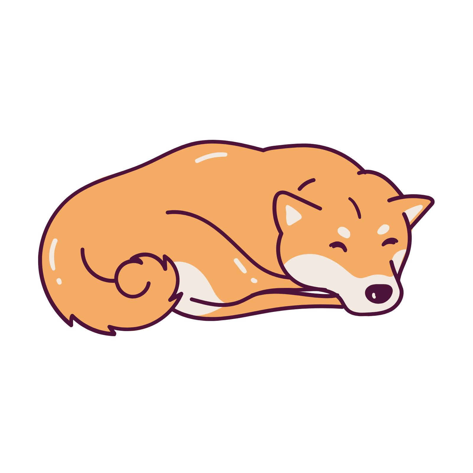 Sleepy Shiba Inu dog illustration